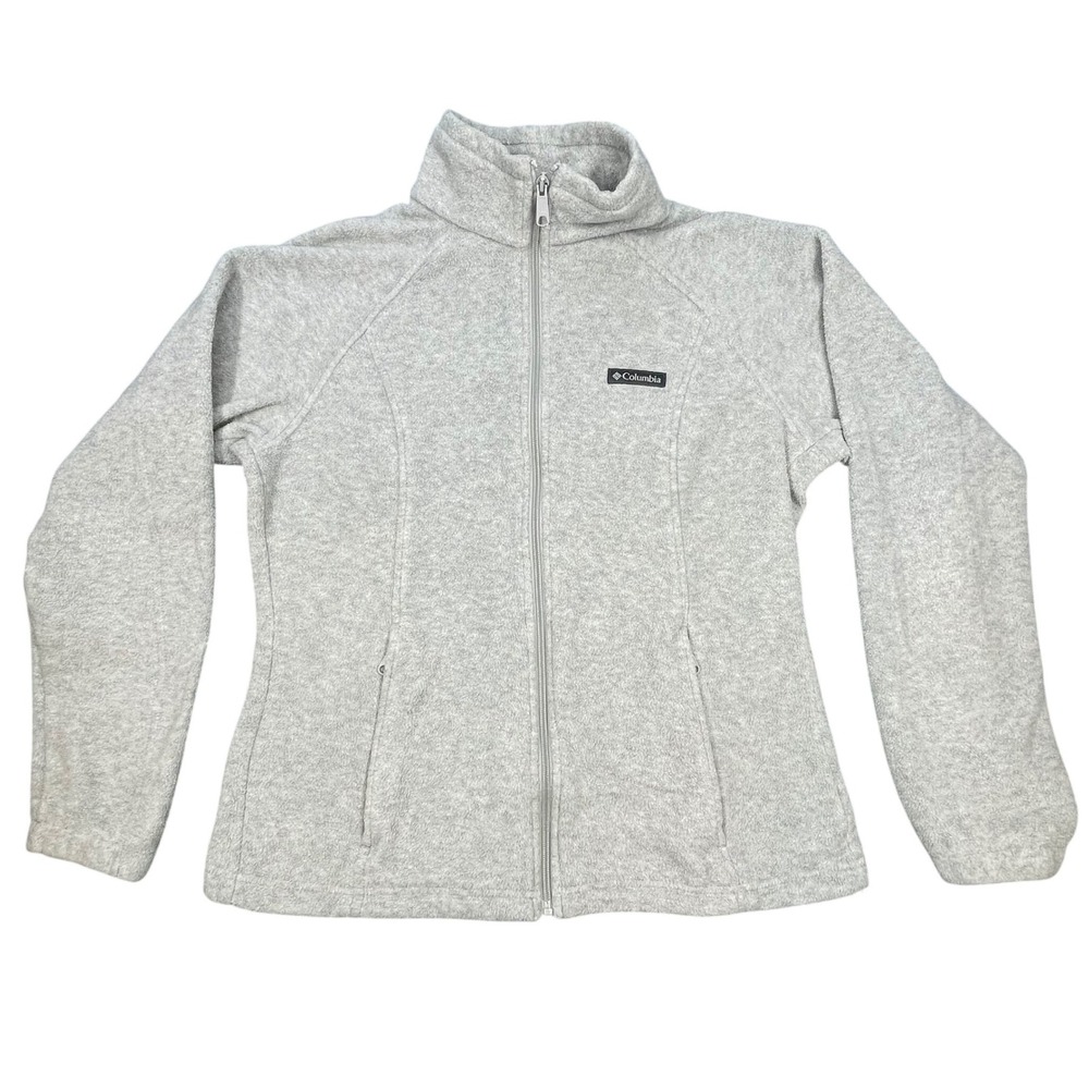 Columbia Gray Full Zip Fleece Jacket Women Large